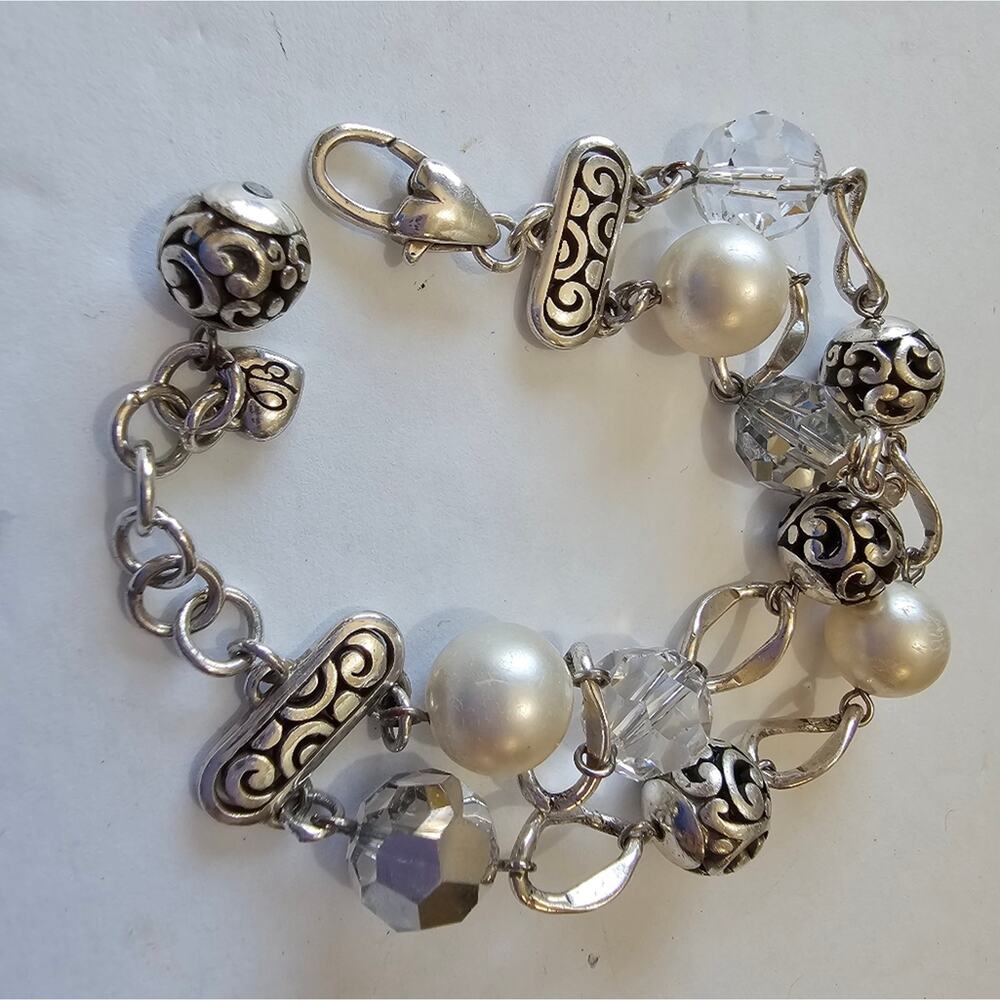 Brighton Faux Pearl and Round Ball Multi Strand Necklace